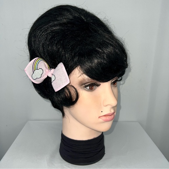 Pink Unicorn and Rainbow Cloud Bandana Knotted Hair Bow - Picture 3 of 11